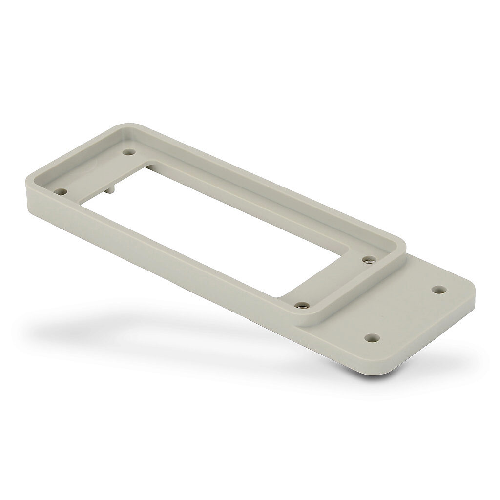 ZP-MC24B-2-RD16B - ZIPport bulkhead cutout reducing plate, thermoplastic, RAL 7044 gray. For use with ZIPport size 24B bulkhead cutouts. Gasket included. Reduces cutout to ZIPport size 16B.