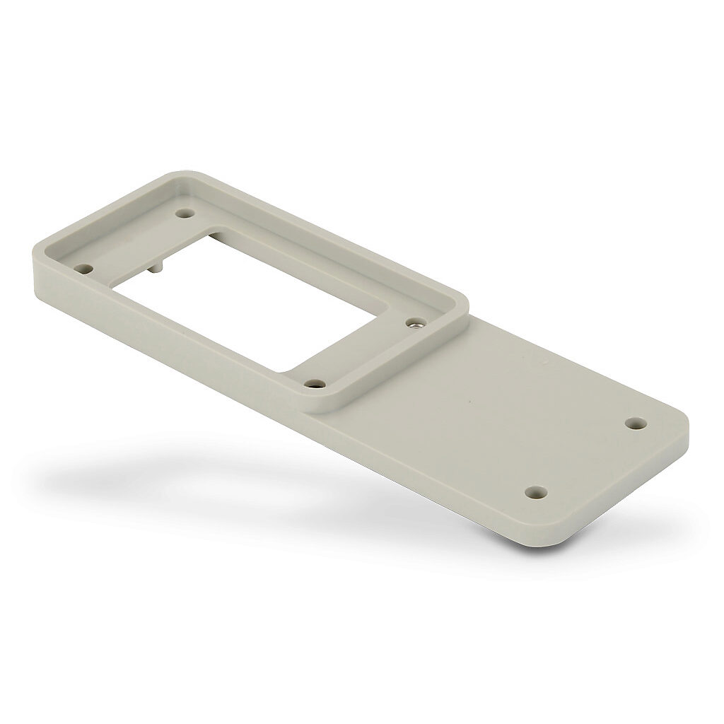 ZP-MC24B-2-RD6B - ZIPport bulkhead cutout reducing plate, thermoplastic, RAL 7044 gray. For use with ZIPport size 24B bulkhead cutouts. Gasket included. Reduces cutout to ZIPport size 6B.
