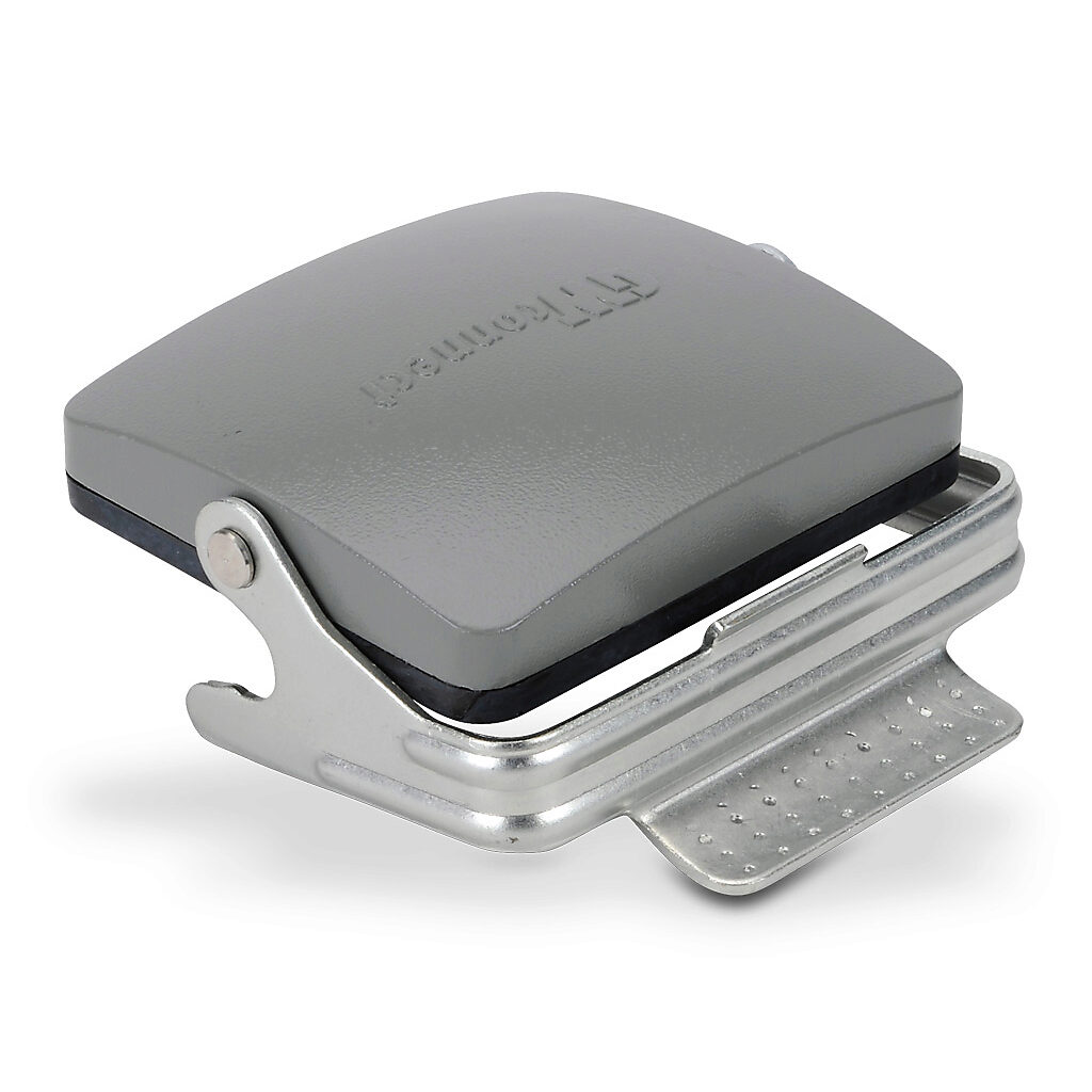 ZP-MC32B-2-SCVLM - ZIPport cover housing, single lever, connector housing size 32B, gray, heavy-duty die cast aluminum. For use with ZIPport size 32B 2-peg connector housings.