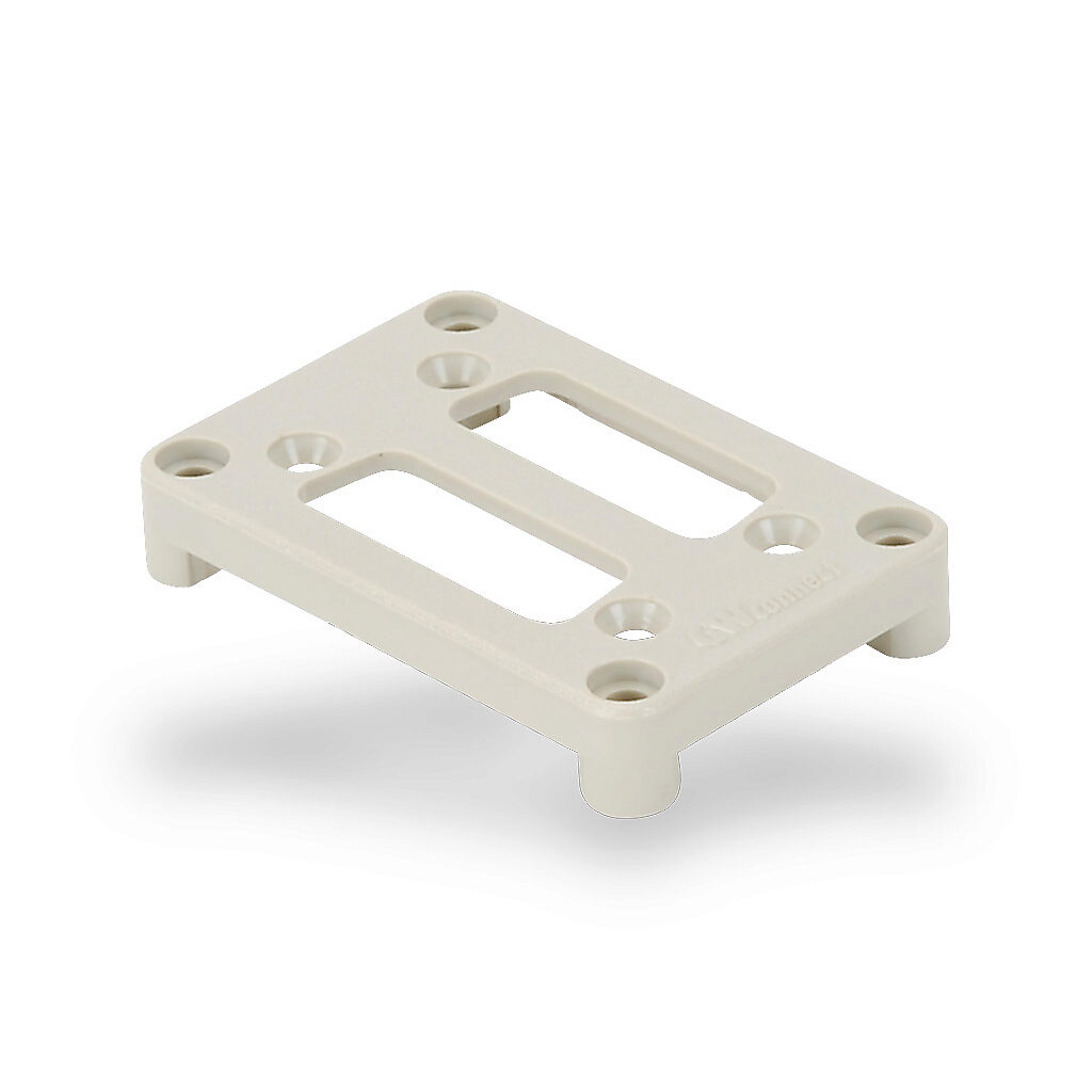 ZP-MC6B-2-2XDB15 - ZIPport insert plate, (2) 15-pin D-sub connector cutout(s), thermoplastic, RAL 7044 gray. For use with ZIPport size 6B connector housing.