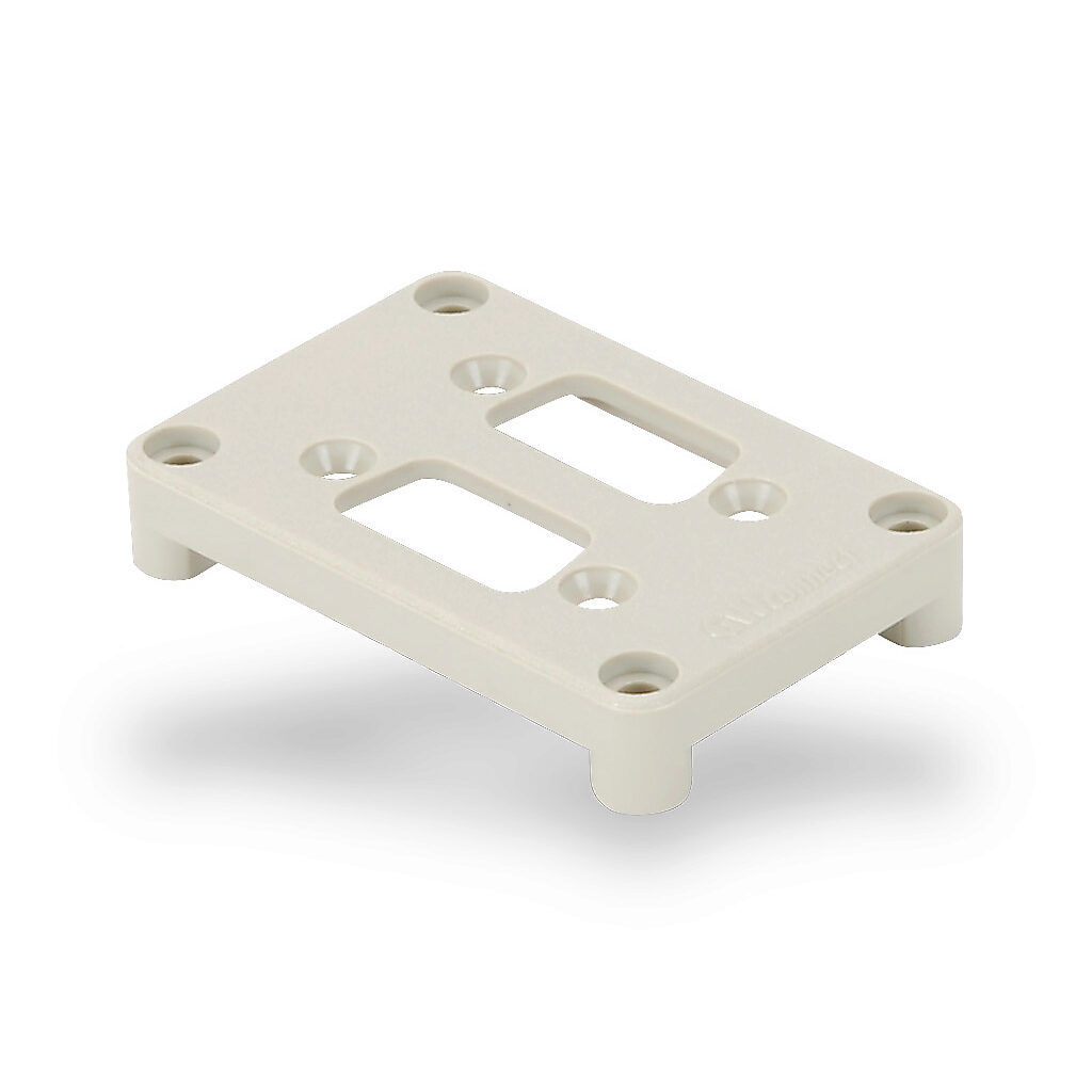 ZP-MC6B-2-2XDB9 - ZIPport insert plate, (2) 9-pin D-subs connector cutout(s), thermoplastic, RAL 7044 gray. For use with ZIPport size 6B connector housing.