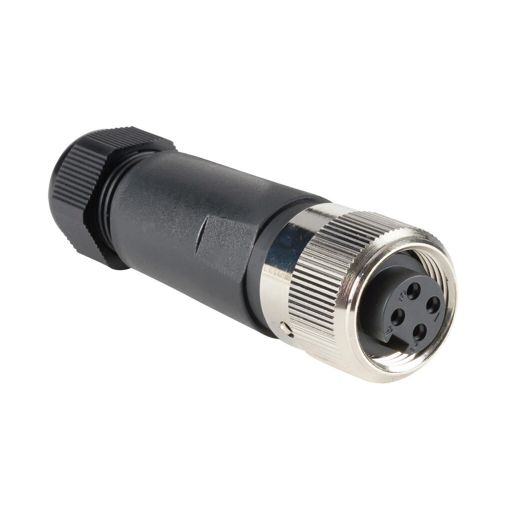 ZP-S1C-4FP-FW - ZIPport connector, field-wireable, 7/8in - 16 UN2 thread nut 4-pin female axial, accepts cable diameter size 5-13mm, 22-14 AWG, European (Cenelec) color code, screw terminal connection, IP67.