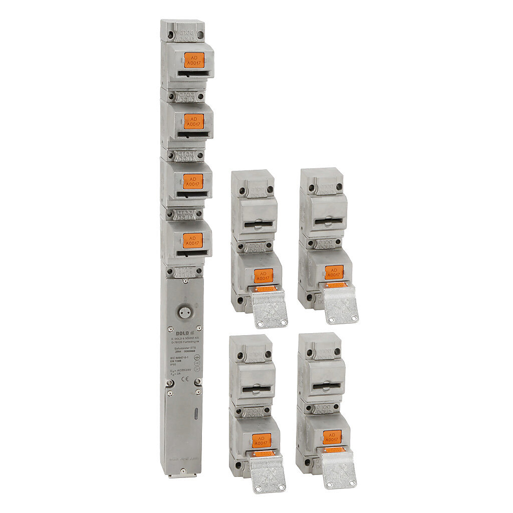 ZRH-4GATE-SET - Dold Safemaster series solenoid trapped key interlock system, push-pull key, 4 gates, 316 stainless steel.