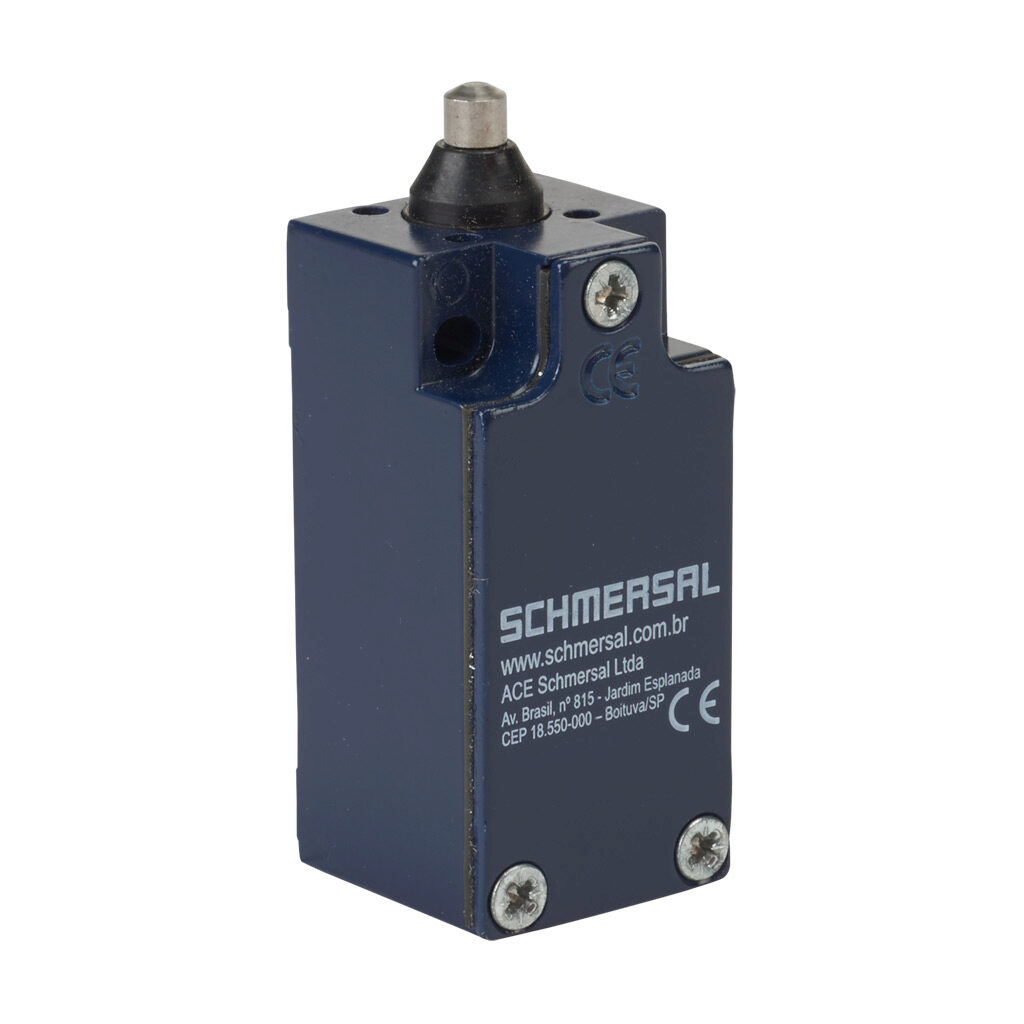 ZS-235-02Z - Schmersal IEC limit switch, metal plunger, 90-degree adjustable head, (2) N.C. contact(s), snap action, 20-22mm hole spacing, zinc alloy, (1) M20 x 1.5 entry with 1/2in NPT adapter.