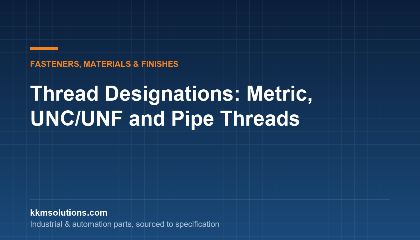 Thread Designations: Metric, UNC/UNF and Pipe Threads — KKM Solutions technical article