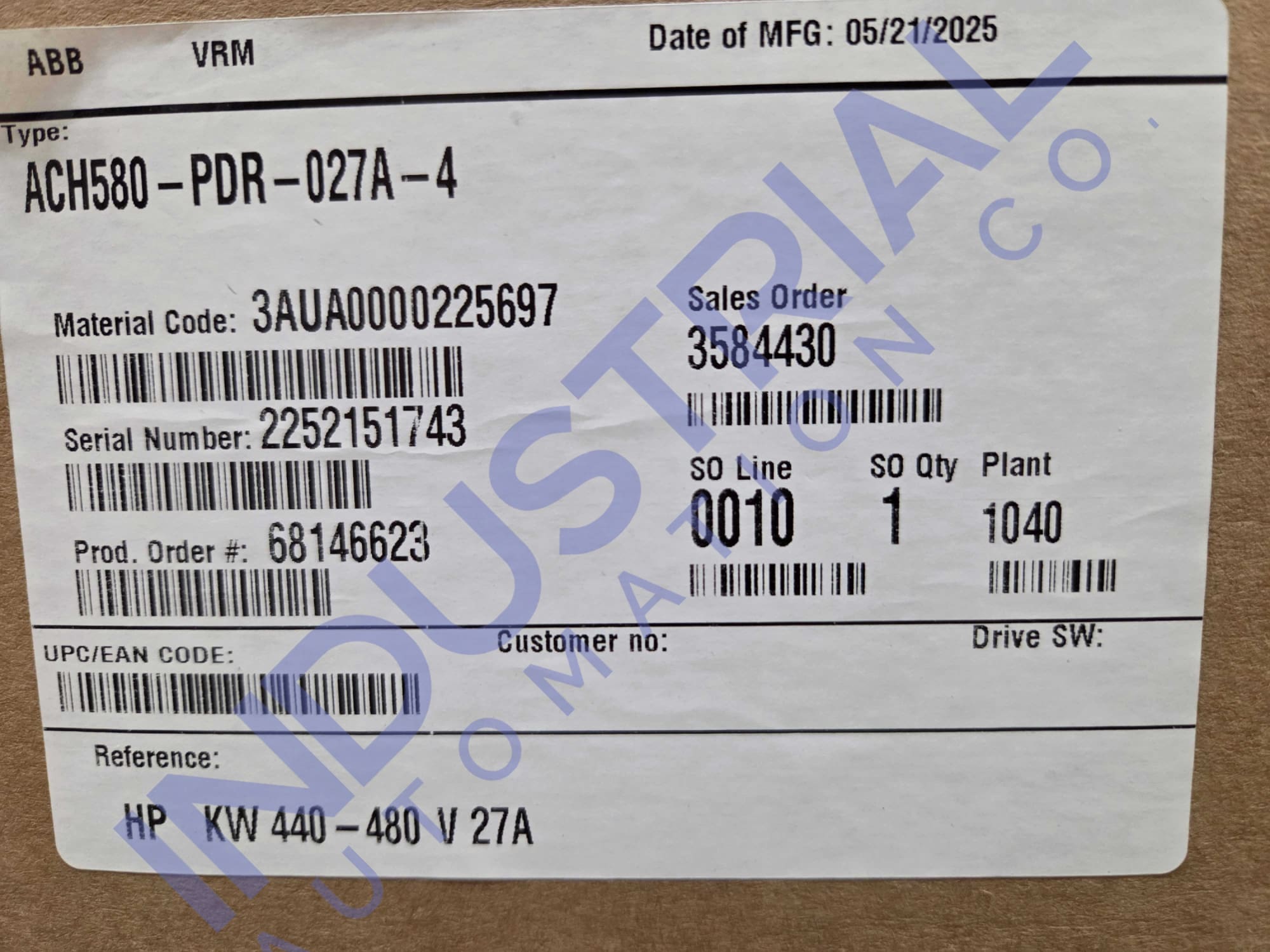ABB ACH580-PDR-027A-4