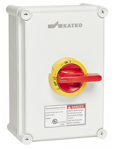 Altech KEM360UL98 Y/R POLYCARBONATE ENCL. SWITCH, 3 POLE