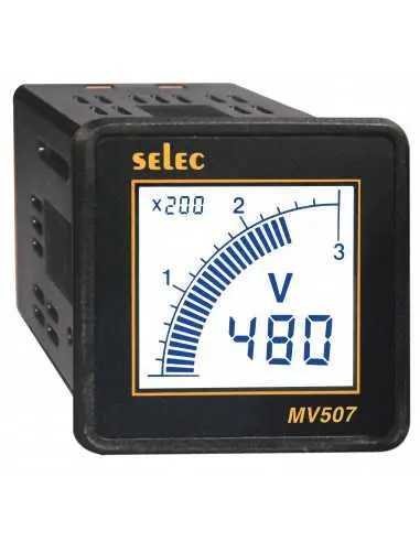 Altech MV507-110V-CU Volt Meter, 1/16DIN, LCD