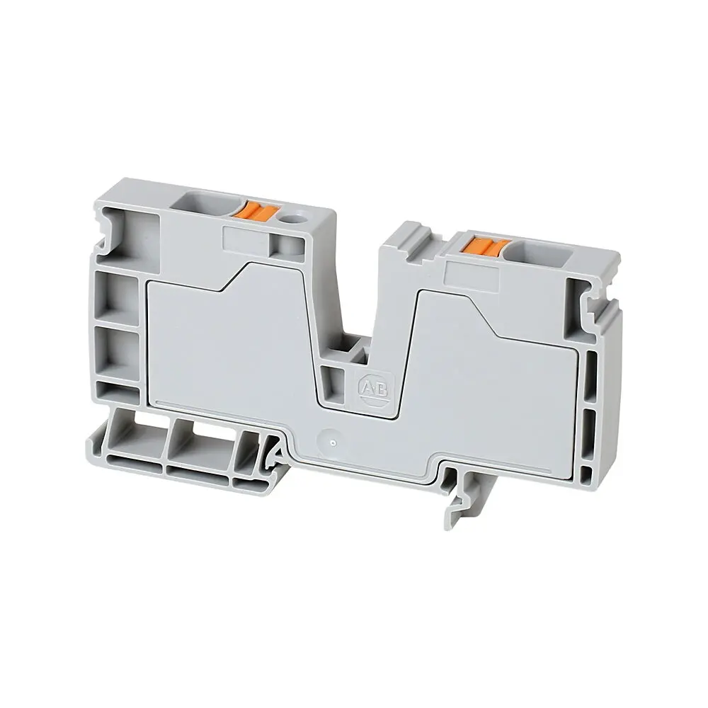 Allen-Bradley Terminal Block, Push in connection, IEC, Feed Through Distribution, 10mm, Single Level, 2 Connection Points, Grey, Package Qty 20