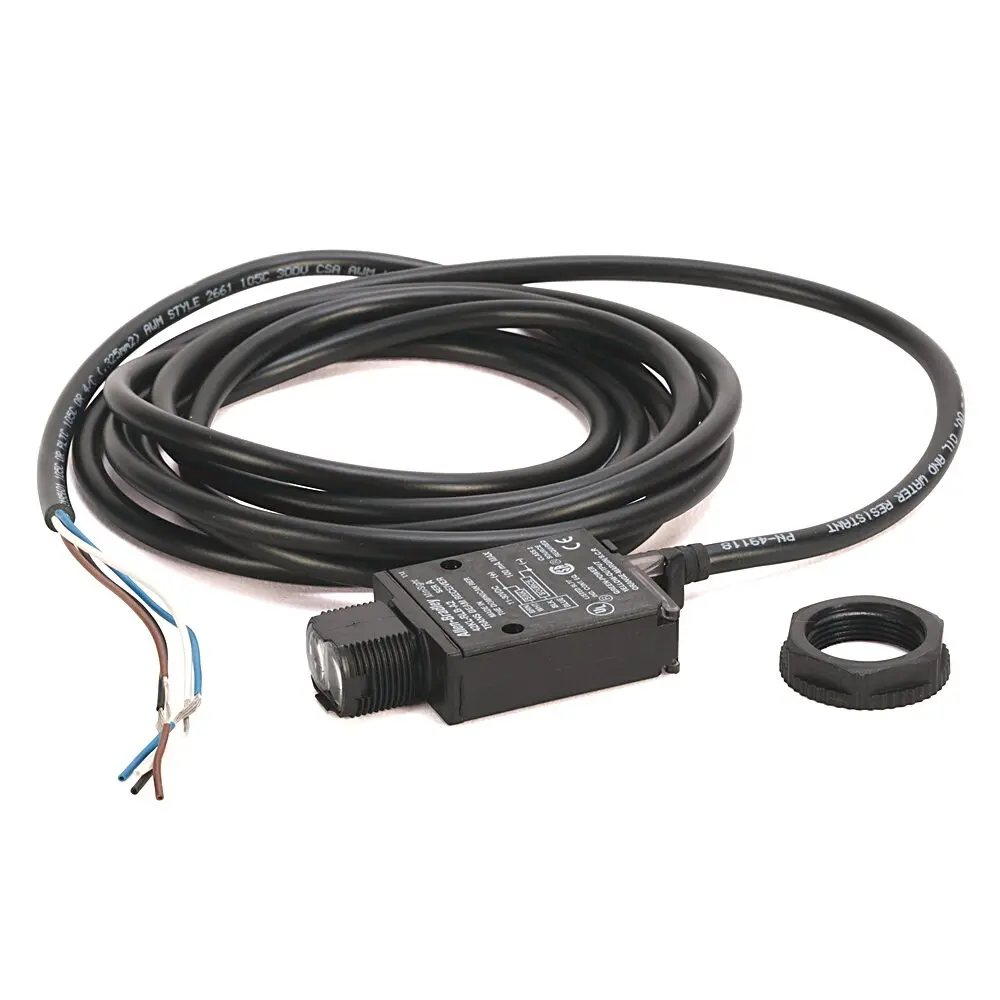 Allen-Bradley PHOTOSWITCH Photoelectric Sensor, MiniSight, Fixed Focus Diffuse, 43mm (1.7in), 10.8 30V DC  LO or DO selectable, 2m (6.5ft) cable