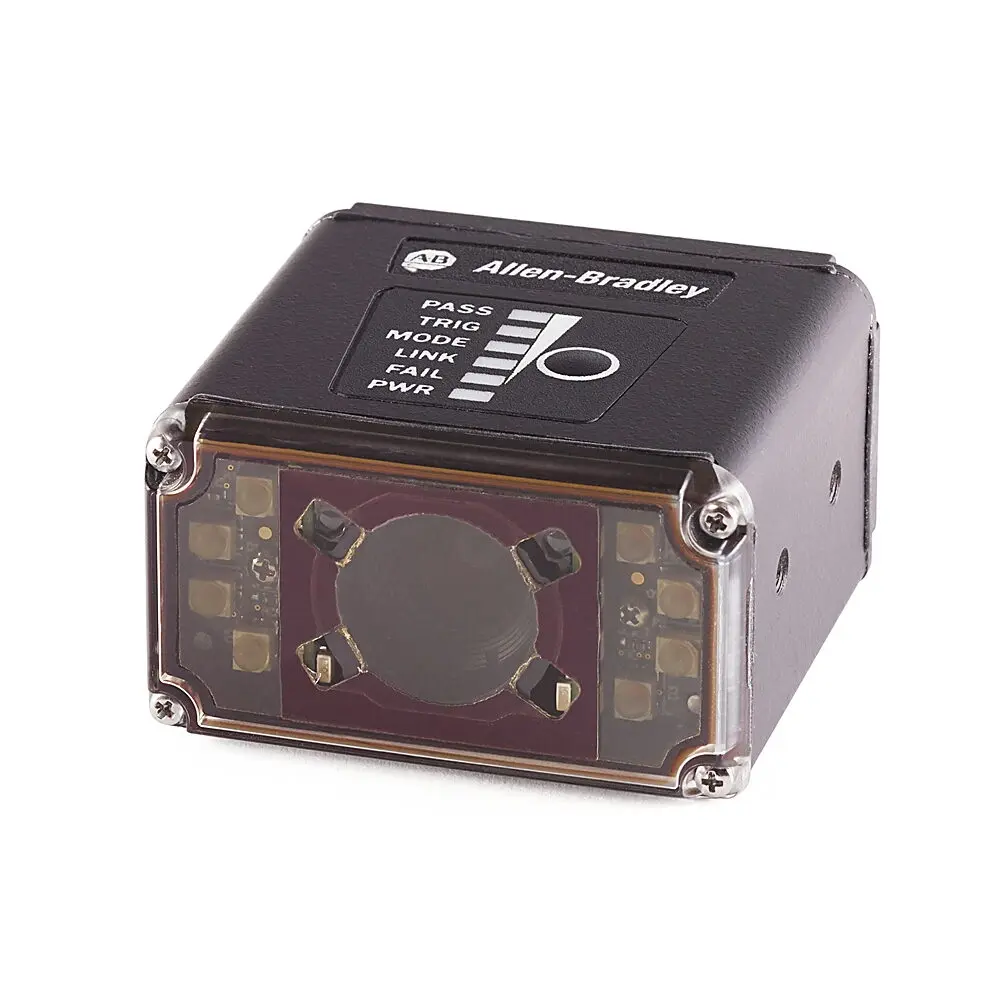 Allen-Bradley Code Reader,1D/2D Algorithms,WVGA Imager,5.2 mm lens, Fixed Focus,102 mm Focus Distance,EtherNet/IP, 8 pin Power and IO