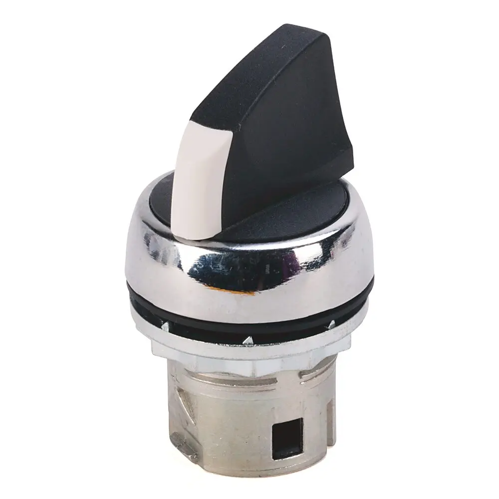 Allen-Bradley Operator, 3 Position Selector Switch, Black Standard Knob, Non Illuminated, Maintained, Orientation  Center Left, Round Metal (Type 4/13, IP66), Pkg.Qty. of 1
