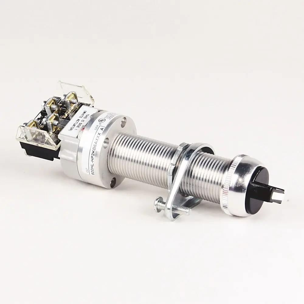 Allen-Bradley Hazardous Location Type,800H 2 Position Selector Switch, (Knob/Wing Lever),Type 7&9,Long Barrel,Metal Wing Lever,White (Knob)/Gray (Metal Wing),Maintained,Standard,1 N.O.  1 N.C.,1 N.O.  1 N.C.,1 N.O.  1 N.C.,No Contacts in this Position