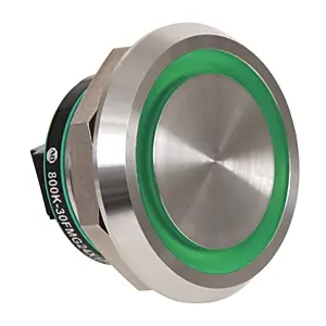 Allen-Bradley 800K 30.5mm Piezo Push Button 24V AC/DC Illuminated Green 1 NO Symbol
