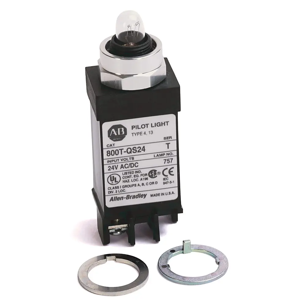 Allen-Bradley 800T PB,18mm Pilot Light,Blue,Full Voltage Type,Standard Type,Incandescent Lamp,24V AC/DC