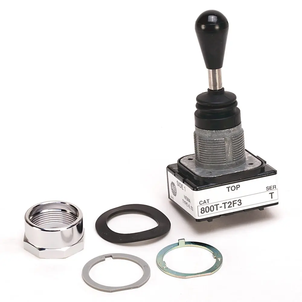 Allen-Bradley 800T PB,30 mm Tgl Sw,Two Way Toggle,Two Way,Left Spr Ret: Right Spr Ret,1 NO Stackable Sealed Switch,1 NO Stackable Sealed Switch,No  Block This Position, No Guards  on Terminals,No Block This Position,Device with Packaging