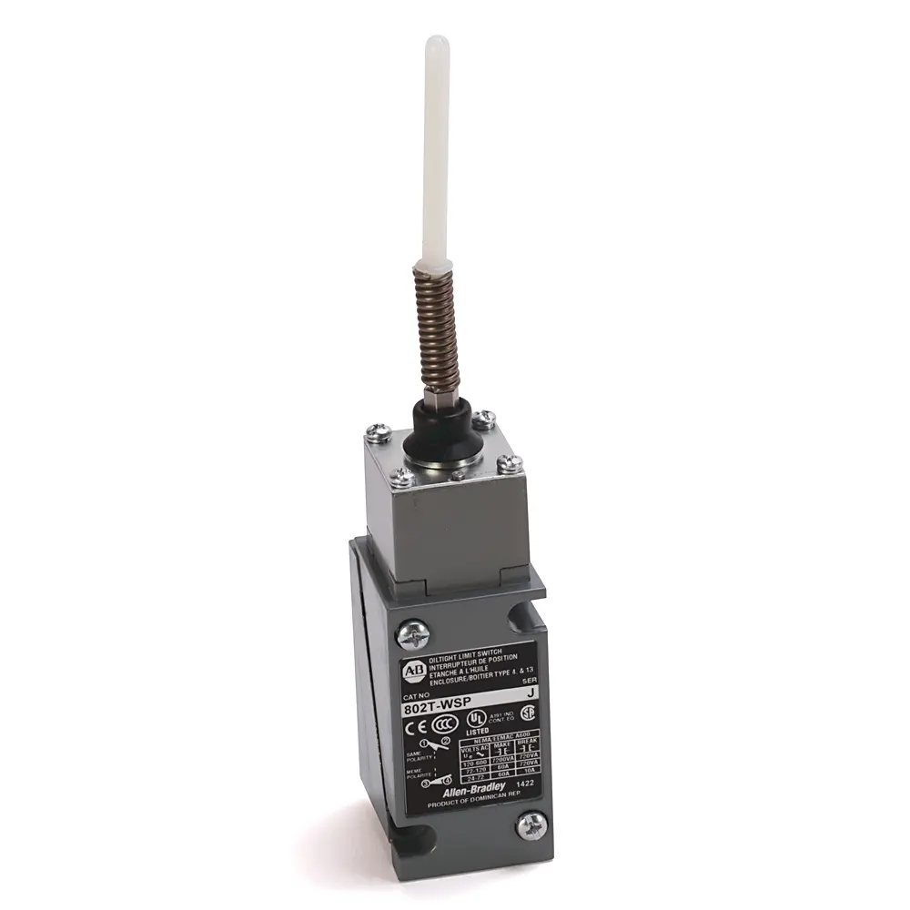 Allen-Bradley Plug In Oiltight Limit Switch,Metal,10 A Standard Energy,Wobble Stick,2 Circuits,Standard Contacts,1 Normally Open Contact,1 Normally Closed Contact,Standard Low Temprature, 18°C,54 °C High Temp Limit,Snap Acting,Push Accuation,Spring Return,Switch Body,N