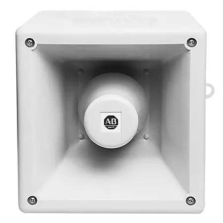Allen-Bradley Industrial Horn,115V AC,100 dB 10 Selectable Tones,Standard Base Conduit Feed,5 J Strobe,Red