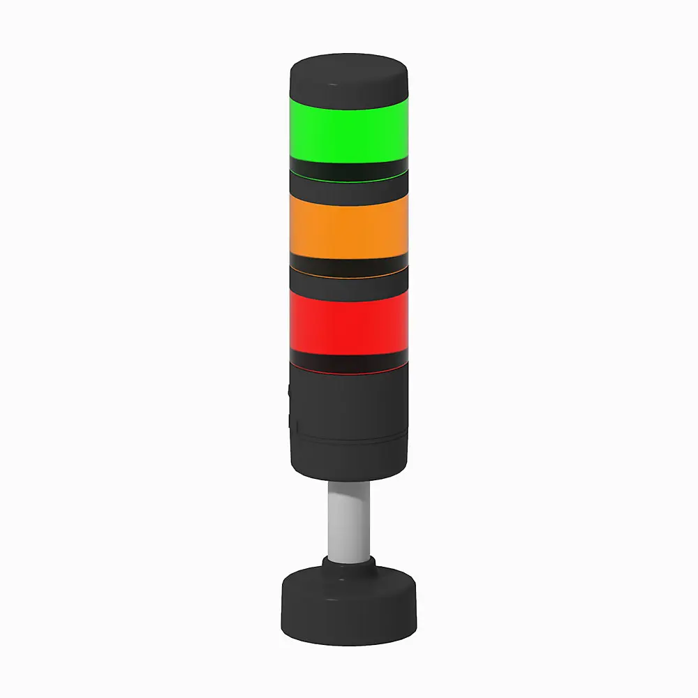 Allen-Bradley 70 mm Stack Light,10 cm Quick Release Base,Black Housing,24V AC/DC,Steady LED Module,Level 1: Red,Steady LED Module,Level 2: Amber,S teady LED Module,Level 3: Green,No Level 4 Module,No Level 4 Color,No Level 5 Module,No Level 5 Color,No Level 6 Module,No