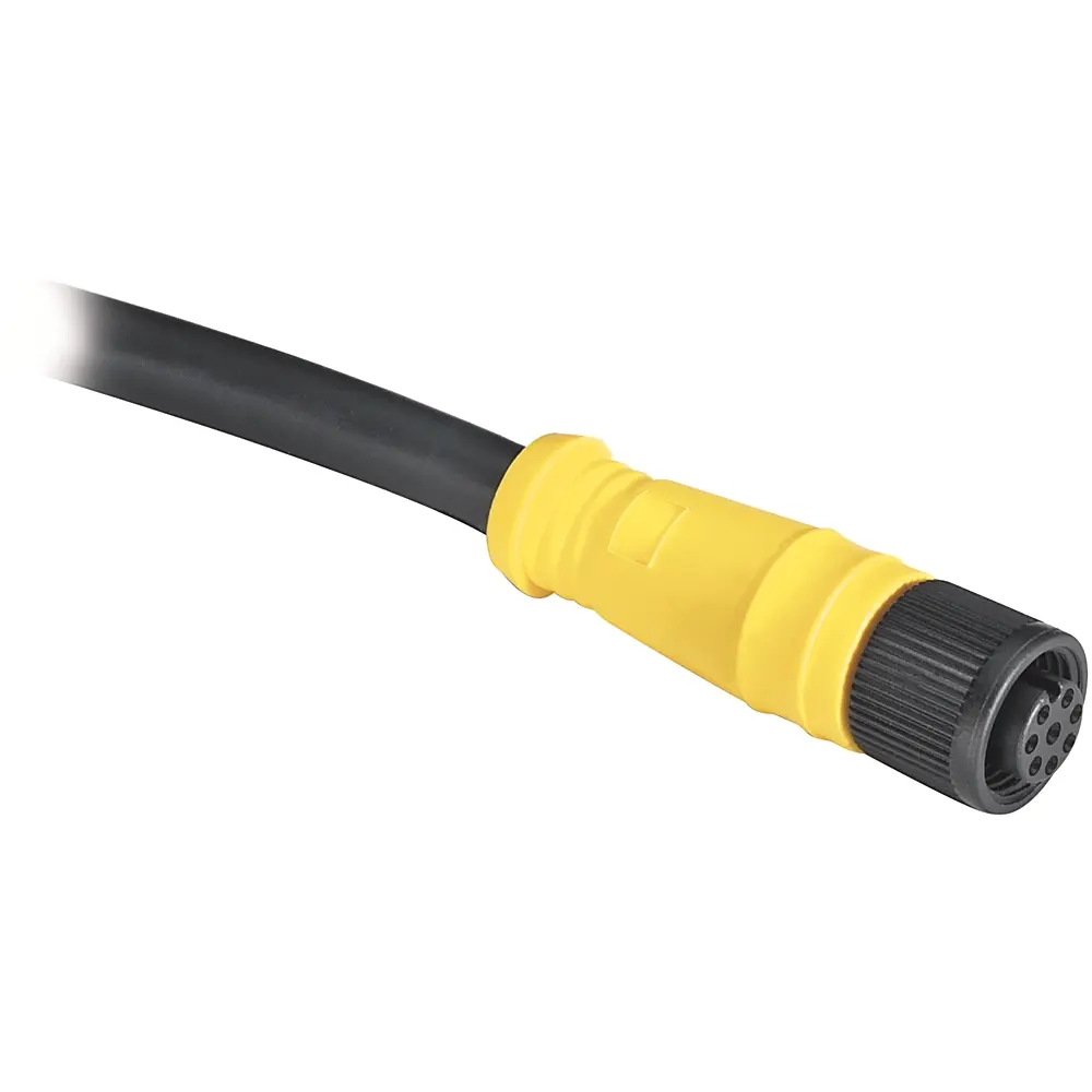 Allen-Bradley DC Micro Cable,Female, Straight (Int Threads),Female, Straight (int threads),Standard Materials,8 Pins,8 Pins,Cable,No Connector,Cable  IEC Stndrd Color Code,No Connector,Same as First End,PVC Cbl, Yellow, Foil Shld,24AWG,Cable  IEC Stndrd Color Code,PVC