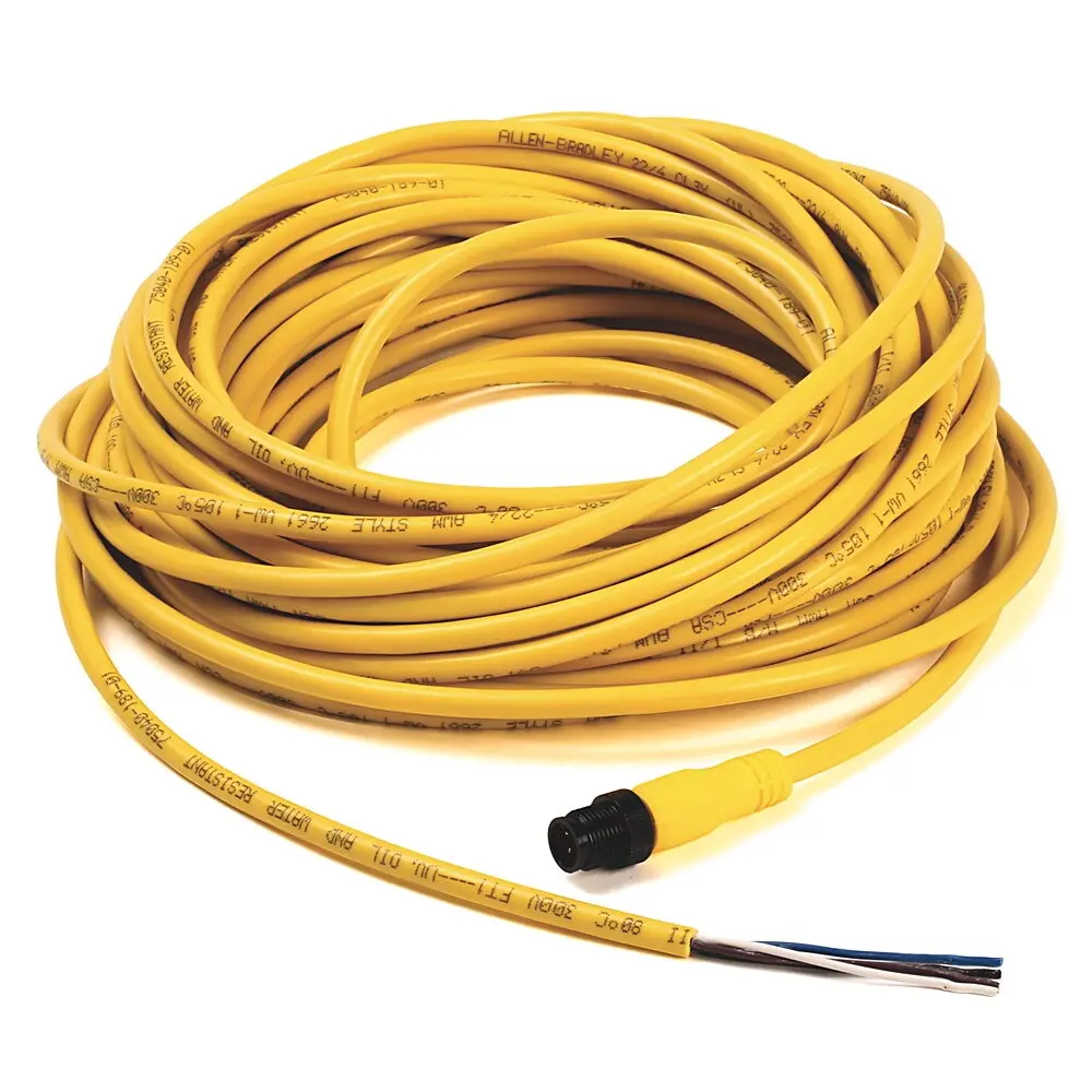 Allen-Bradley DC Micro Cable,Male, Straight (Ext Threads),No Connector,4 Pins,Standard Materials,4 Pins,DC Micro,Male, Straight (ext. threads),Cable  IEC Stndrd Color Code,No Connector,Same as First End,PVC Cbl, Yellow, UnShld,22AWG,PVC Cable, Yellow, 22AWG,Cable  IEC