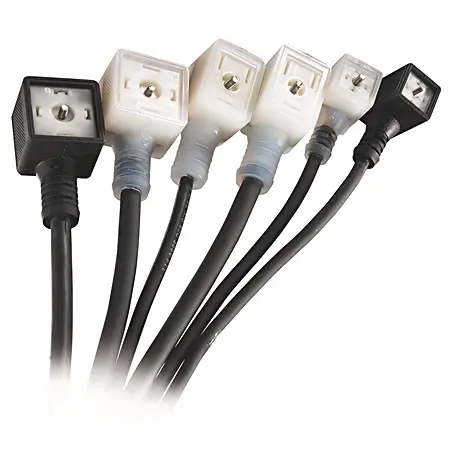 Allen-Bradley 11 mm B Style Valve,Rt Angle Female (int threads),No Second End Connector,0 250V,2 Pole+Gnd (away cable exit),PVC Cable, Black, 18AW G,10.0 m