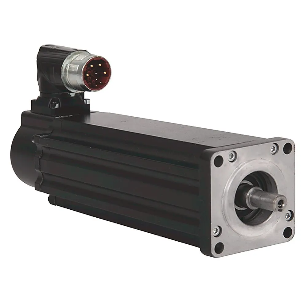 Allen-Bradley Servo Motor,Low Inertia,480V AC,165mm Bolt Circle Frame Size,2 (Two) Magnet Stacks,2500 RPM Rated Speed,Multi turn Encoder,Keyed Shaft,SpeedTec Right Angle DIN,No Holding Brake,IEC Metric Mounting Flange,Standard
