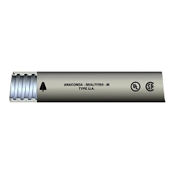 Anaconda Sealtite 34011 Type UA Standard Liquid Tight Flexible Metal Conduit With Integral Bonding Wire, 1/2 in Trade, 200 ft Carton L, Thermoplastic PVC/Steel