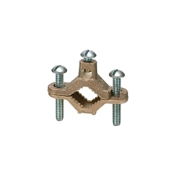 Arlington 720B Bare Wire Ground Clamp With Galvanized Steel Screw, 10 to 2 AWG Conductor, Brass/Steel