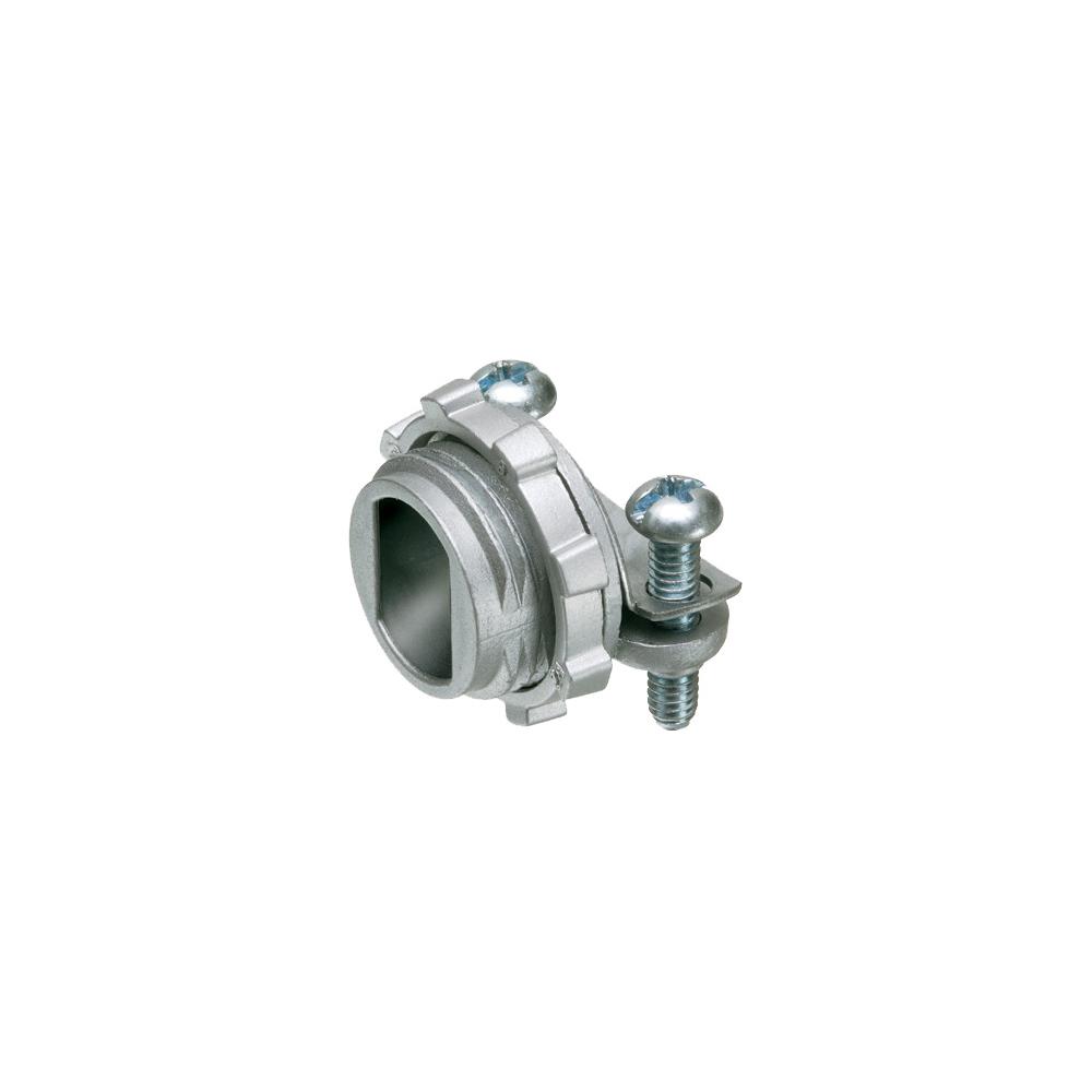 Arlington 840 Straight Cable Connector With 0.4 x 0.58 in Dia Rectangular End Stop, 1 in Trade, 1/2 in Knockout, 0.225 to 0.612 in Cable Openings, Die Cast Zinc