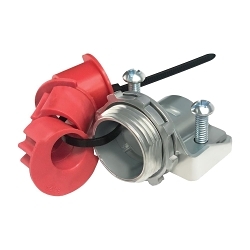 Arlington 8412 Cable Fitting With End Stop Bushing and Built-in End Stop, 1 in Trade, 1 in Knockout, 0.78 to 1.12 in Cable Openings, Die Cast Zinc