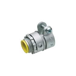 Arlington L422A Single Screw Straight Cable Connector With Insulated Throat, Round End Stop, 3 in Trade, 3/4 in Knockout, 1.1 to 1.135 in Cable Openings, Die Cast Zinc