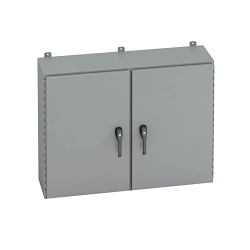 EATON B-LINE SERIES B-Line 304810-4D3PT 2-Door Electrical Enclosure, 48 in W x 10 in D x 30 in H, NEMA 4 NEMA Rating, Carbon Steel