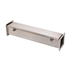 B-Line 6612-4XSFW Seamless Poured In-Place Straight Section Wireway, 12 in L x 6 in W x 6 in H, Hinged/Screw Clamp Cover, 304 Stainless Steel