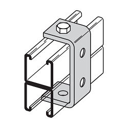 EATON B-LINE SERIES B-Line B173GRN Clevis Channel U Fitting, 4 Holes, 3-5/16 in L x 1-7/8 in W, Steel