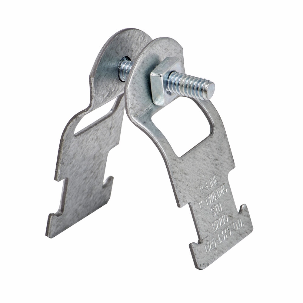 B-Line B2213PAYZN Multi-Grip Pre-Assembled Conduit Pipe Clamp, 2 in Conduit, 600 lb Load, 2.192 to 2.4 in OD, Steel
