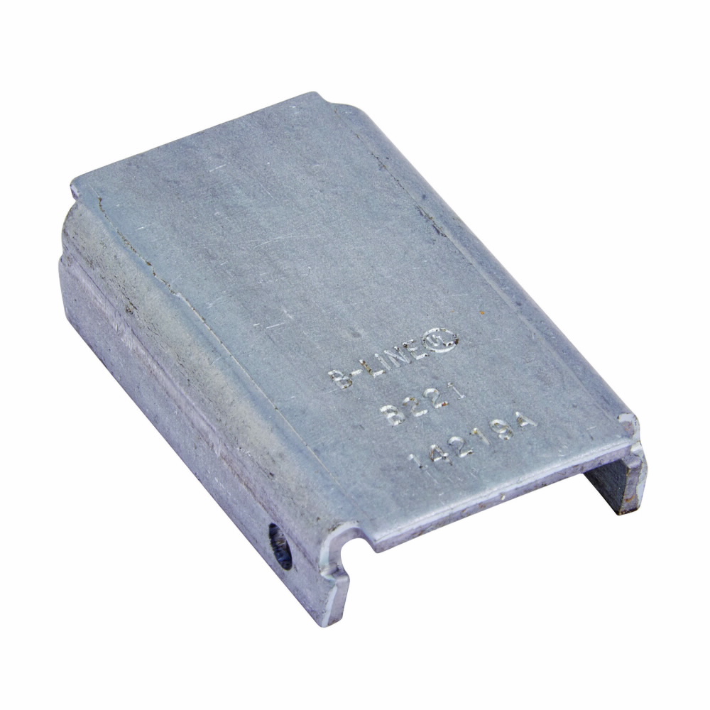B-Line B221ZN Type X Channel End Cap, For Use With B12 Series Channel, Low Carbon Steel, Zinc Plated