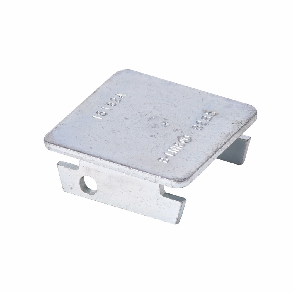 B-Line B285ZN Channel End Cap, 1-19/32 in W, For Use With 1-5/8 x 1-5/8 in B22 Series Channel, Low Carbon Steel, Zinc Plated