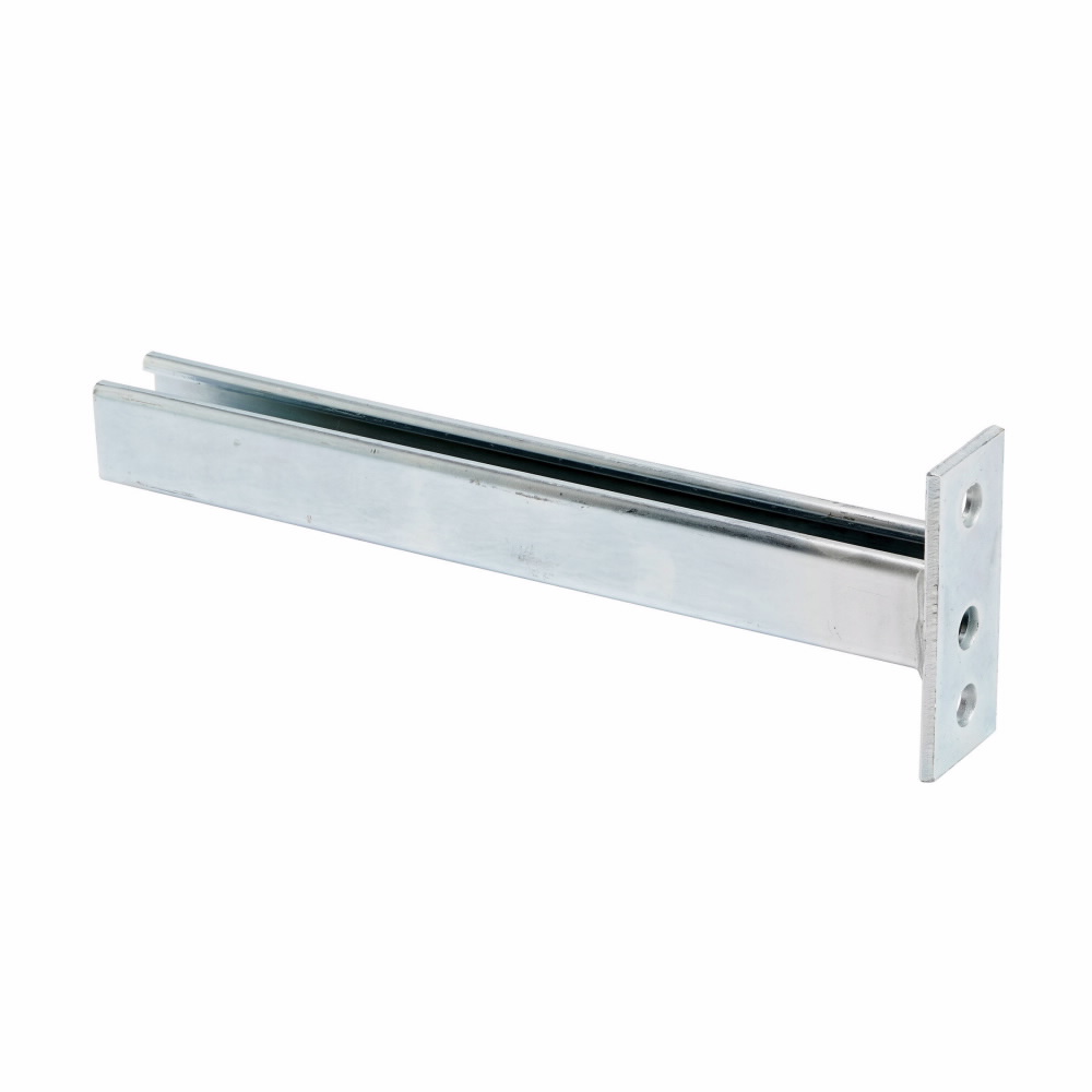 B-Line B409-24GRN Single Braced Bracket, 2 Holes, 24 in L x 2 in W x 1/4 in THK, Steel Strip