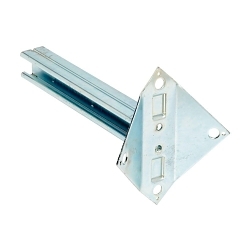 EATON B-LINE SERIES B-Line B812-12ZN Utility Pole Bracket, 4 Holes, 7-25/32 in L x 1/4 in THK, Steel Strip