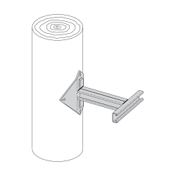 B-Line B852S-12-12ZN Double Utility Pole Bracket, 4 Holes, 12 in W x 1/4 in THK, Steel