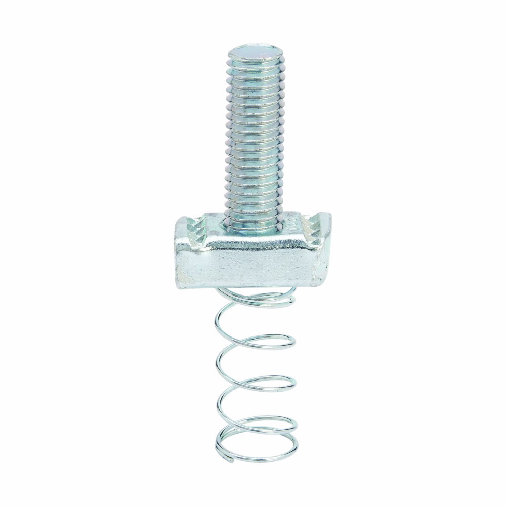 B-Line SN228-11/2ZN Stud Nut With Spring, For Use With Medium, BF Channel Nut and Strut Fittings, 3/8-16 Thread