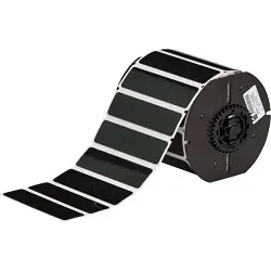 Brady B30EP-174-593-BK Rectangular Self-Sticking Raised Panel Label, 4 in W, Black, B-593 Polyester, 300 per Roll Labels