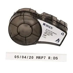 Brady WorkHorse™ M21-375-488 BMP®21 Cartridge Label, 21 ft L x 3/8 in W, Black on White, B-488 Polyester