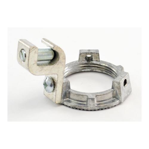 Bridgeport 164-G Grounding Locknut With 14 to 1/0 AWG Tin Plated Aluminum Alloy Lug, 1-1/4 in Thread, 0.67 in H x 2.29 in W, Die Cast Zinc