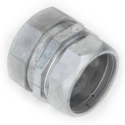 Bridgeport 295-CDC Concretetight Compression Transition Conduit Coupling, 2 in, For Use With Threadless Rigid/IMC to EMT Conduit, Die Cast Zinc, Ball Burnished