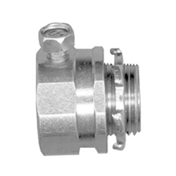 Bridgeport 3503 Set Screw Connector, 1-1/4 in Trade, For Use With IMC/Rigid Conduit, Malleable Iron, Zinc Plated