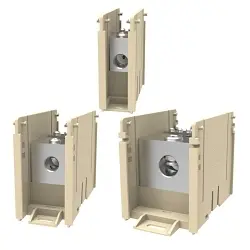 Burndy VERSIPOLE™ BDBMCS2F3 Configurable Type BDB Medium Open Style Power Distribution Block, 600 VAC, 350 A, 3 Poles, 14 to 2/0 AWG, 14 to 2 AWG Wire, Aluminum