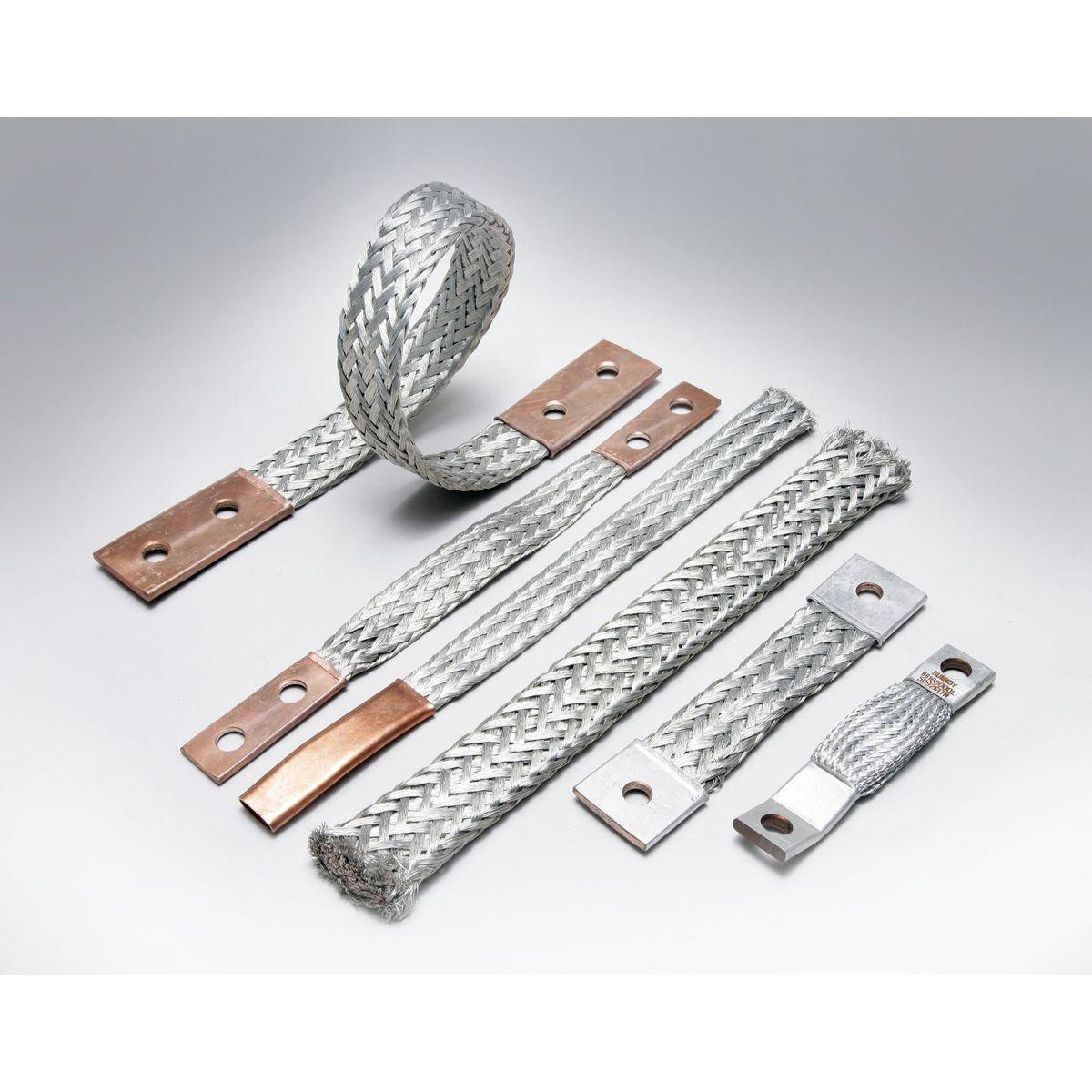 Burndy BG24 Flexible Braid Jumper, 415/495 A, 24 in L x 1-1/2 in W, 0.44 in Mounting Hole