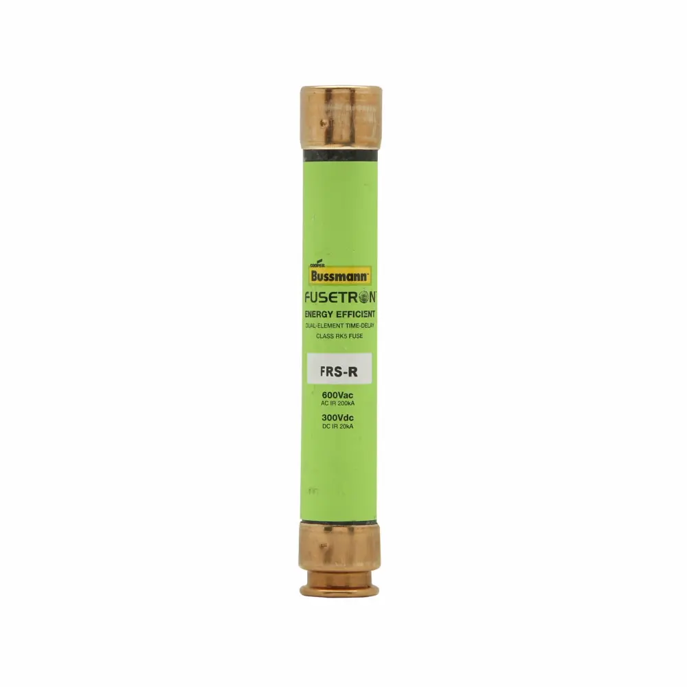 Eaton Bussmann Fusetron™ FRS-R-3 Current Limiting Renewable Time Delay Fuse, 3 A, 600 V AC/300 V DC, 200 kA Interrupt, RK5 Class, Cylindrical Body